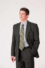 Young Emotional Man In A Business Suit