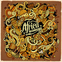 Cartoon cute doodles Africa illustration