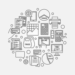 Tax linear round illustration