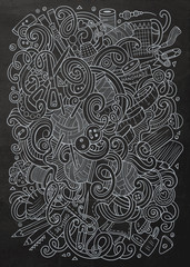 Cartoon cute doodles hand drawn Handmade illustration