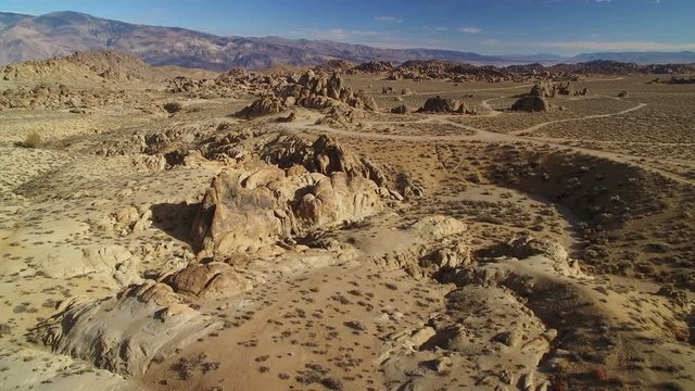 Lone Pine Desert Aerial 06 Fly towards Death Valley