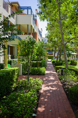 Apartment block, sunny, green, Sydney, Australia