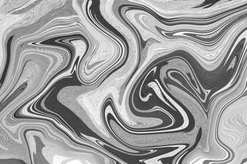 Black and white ink texture acrylic painted waves texture background. Abstract background