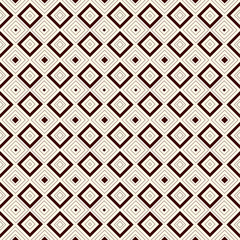 Outline seamless pattern with geometric figures. Repeated squares and rhombuses ornamental abstract background.