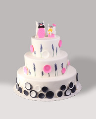 Beautiful Marzipan Cake Isolated On White Background