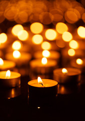 Burning candles with shallow depth of field