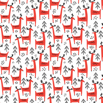 Fototapeta Christmas vector seamless pattern