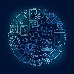 Poker circular blue illustration