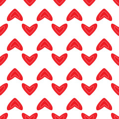 Seamless pattern with hearts on white