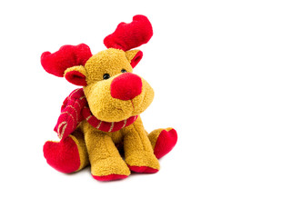 puppet reindeer on white