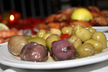 olives on a platter