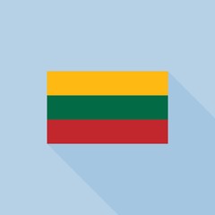 Fototapeta premium Lithuanian flag , flat design vector with official proportion
