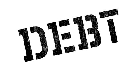 Debt rubber stamp. Grunge design with dust scratches. Effects can be easily removed for a clean, crisp look. Color is easily changed.