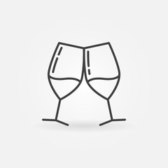 Two glasses of wine line icon