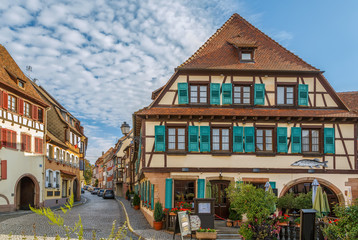 Fototapeta na wymiar Street in Barr, Alsace, France