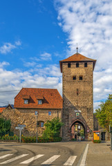 Fototapeta na wymiar Town gate, Dambach-la-Ville, Alsace, France