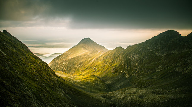 A beautiful mountain landscape in Carpathian mountains, Romania