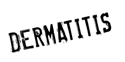 Dermatitis rubber stamp. Grunge design with dust scratches. Effects can be easily removed for a clean, crisp look. Color is easily changed.