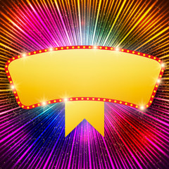 Shining background with retro casino light banner