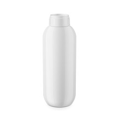 White glossy plastic shampoo bottle template.