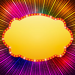 Shining background with retro casino light banner