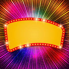 Shining background with retro casino light banner