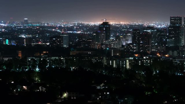 Los Angeles Skyline 65 Night Time Lapse