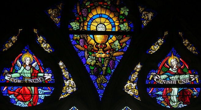 Stained Glass - Eucharist And Holy Grail