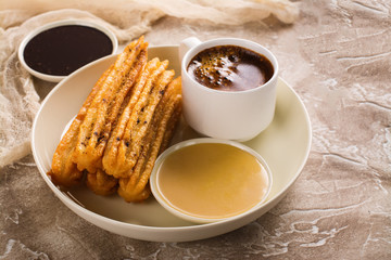 Traditional spanish dessert churros