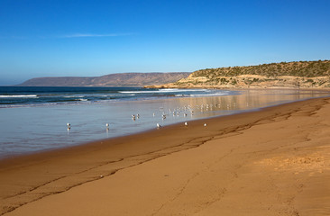 Au bord de l'océan vers Taghazout au nord d'Agadir - Maroc