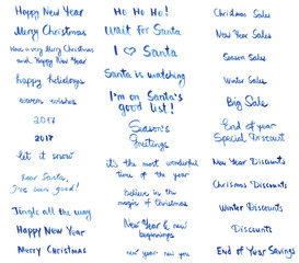 Fototapeta premium New year and merry christmas enlish text