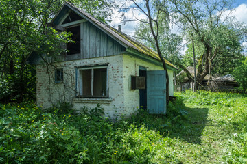 House in Chernobyl Nuclear Power Plant Zone of Alienation, Ukraine