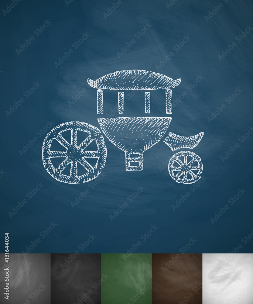 Sticker brougham icon. hand drawn vector illustration