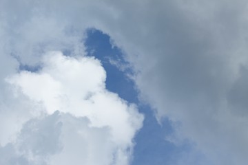 blue sky and big cloud with covered raincloud beautiful in nature