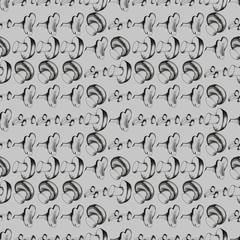 Hand drawn seamless pattern with mushrooms.
