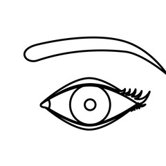 Female eye icon. View look vision and optical theme. Isolated design. Vector illustration