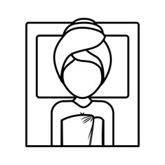 Woman with towel icon. Spa center healthy lifestyle and care theme. Isolated design. Vector illustration