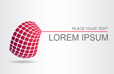 Logo stylized spherical surface with abstract shapes