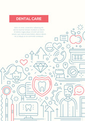 Dental Care - line design brochure poster template A4
