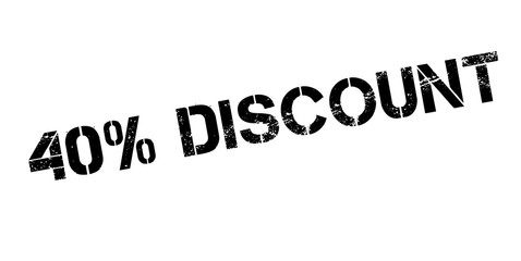 40 percent discount rubber stamp