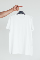 Blank t-shirt on white background. Template for design presentations. Branding Mock-Up.