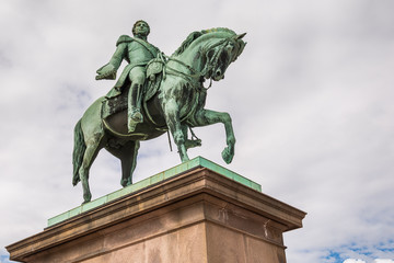 Statue of Norwegian King Karl Johan XIV in Oslo, Norway