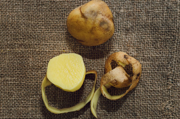 Peeled potatoes