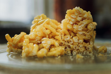 Traditional tatar sweet dessert Chak-chak with honey