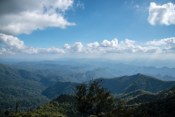 Mountain landscape with cloud sky