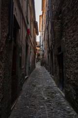 Fototapeta na wymiar Scorci del centro storico del borgo ligure di Apricale, Imperia, Liguria, Italia