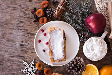 strudel and winter decor