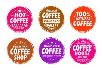 Fototapeta na wymiar Coffee, espresso symbols. Set elements for design menu restaurant or cafe. Vector illustration
