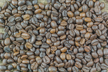 coffee bean on wooden