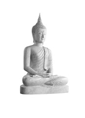 Marble statue of Buddha isolated on white background